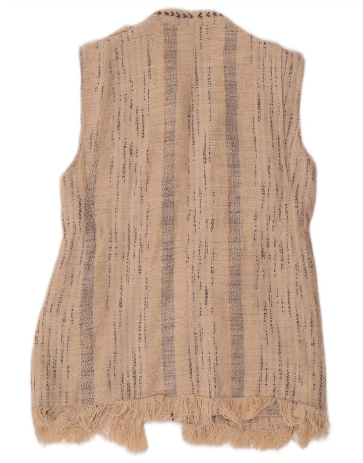 Zara Womens Open Gilet UK 12 Medium Beige