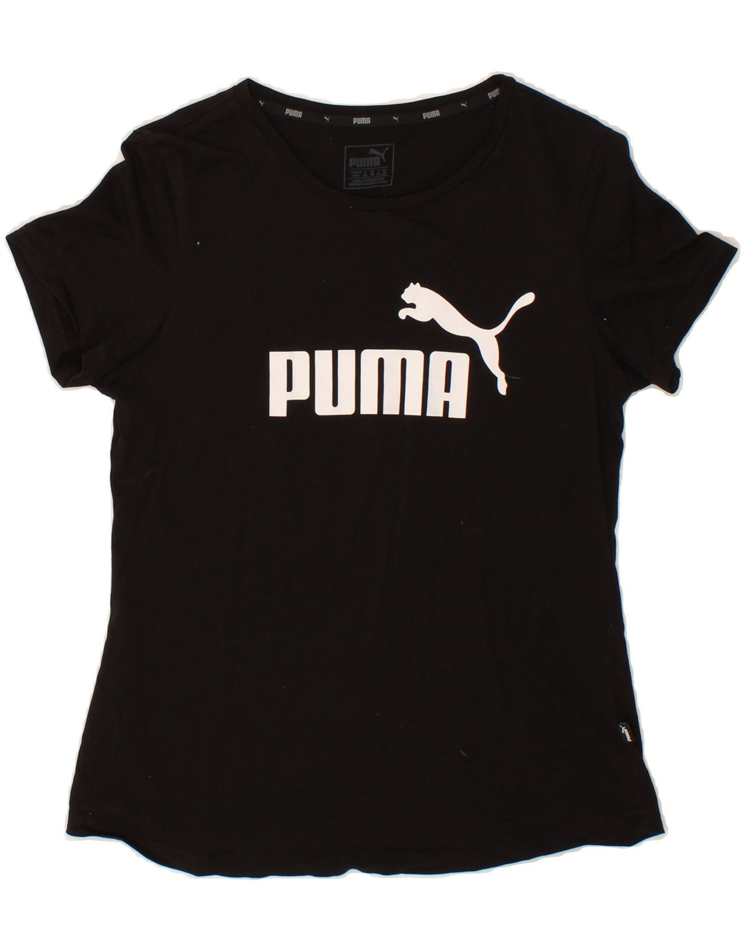 PUMA Womens Graphic T-Shirt Top UK 12 Medium Black Vintage Puma and Second-Hand Puma from Messina Hembry 
