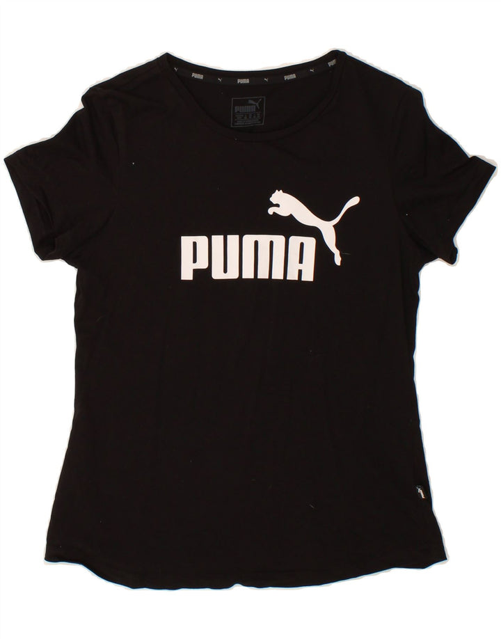 PUMA Womens Graphic T-Shirt Top UK 12 Medium Black Vintage Puma and Second-Hand Puma from Messina Hembry 