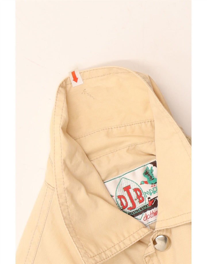 VINTAGE Mens Graphic Utility Jacket UK 36 Small Beige Cotton Vintage Vintage and Second-Hand Vintage from Messina Hembry 