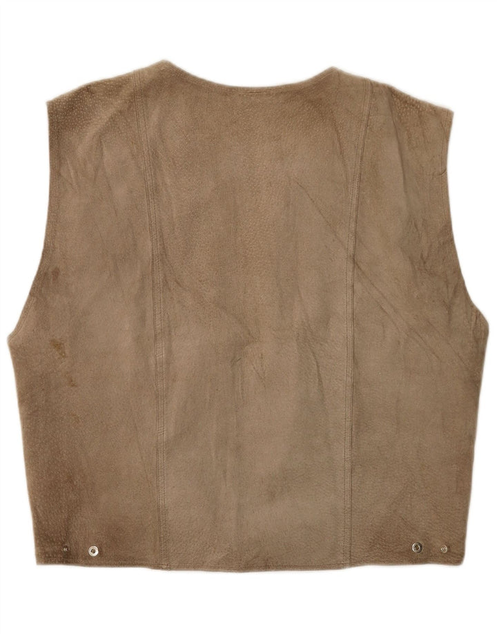 Vintage Ανδρικό σουέτ Γιλέκο Μεσαίο Μπεζ