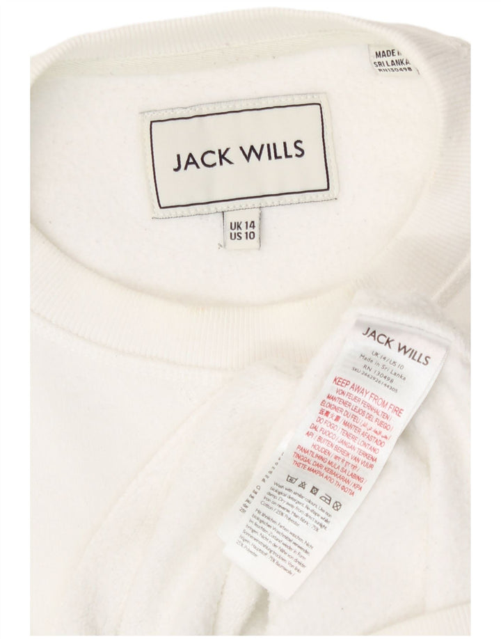 Jack Wills Γυναικείο Φούτερ Jumper UK 14 μεγάλο λευκό βαμβακερό