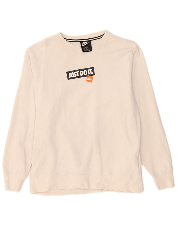 Nike Mens Graphic Sweatshirt Jumper Small White Cotton