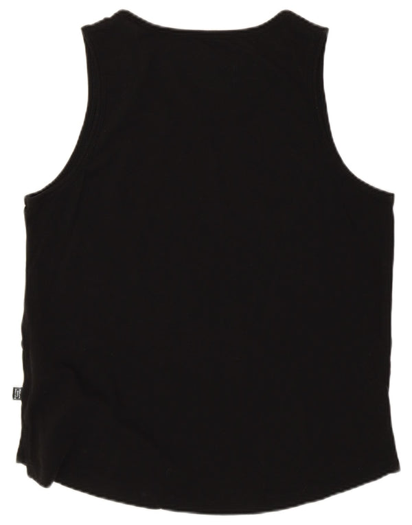Γυναικείο γραφικό γιλέκο Adidas τοπ UK 14 μεσαίο μαύρο βαμβακερό
