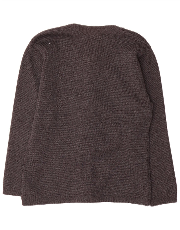 Vintage γυναικείο oversized ζακέτα πουλόβερ UK 10 Small Grey Wool