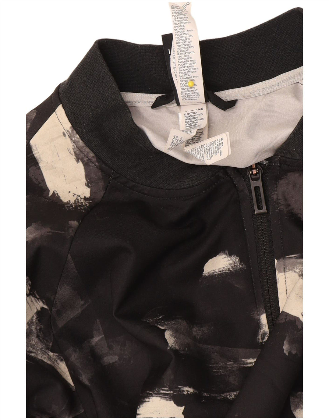 Γυναικεία αθλητική φόρμα Adidas Abstract Pattern Top Jacket UK 10 Small Black