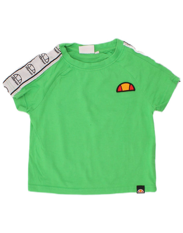 Ellesse Boys Graphic T-Shirt Top 3-4 Years Green Colourblock Βαμβακερό