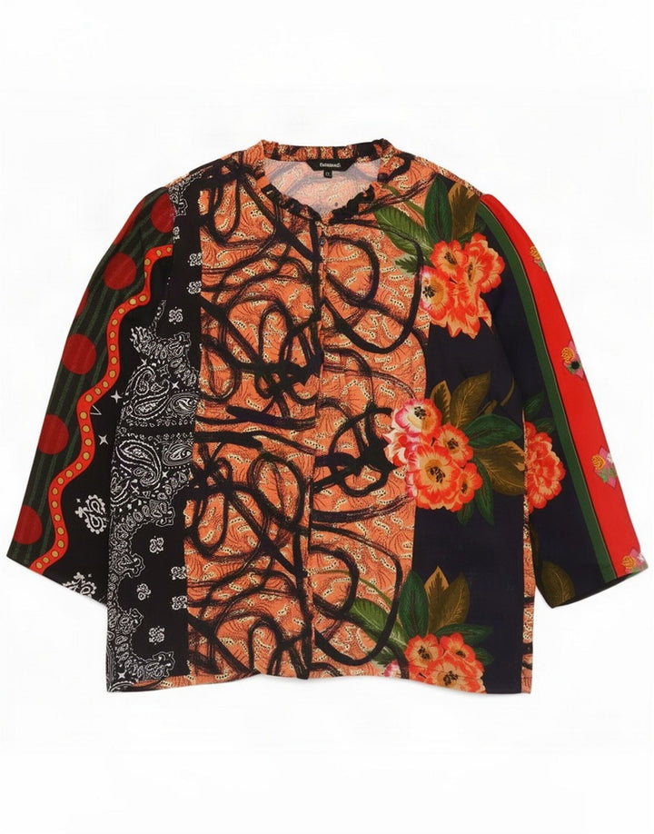 Desigual Womens Abstract Pattern Μπλούζα μπλούζα UK 18 XL Πολύχρωμη
