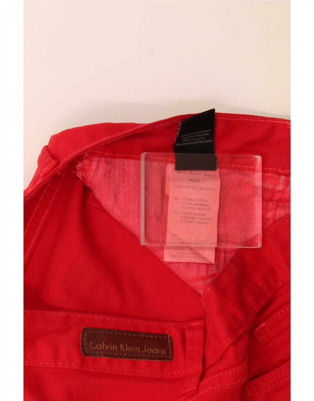 Γυναικείο τζιν σορτς Calvin Klein W26 Μικρό κόκκινο βαμβακερό