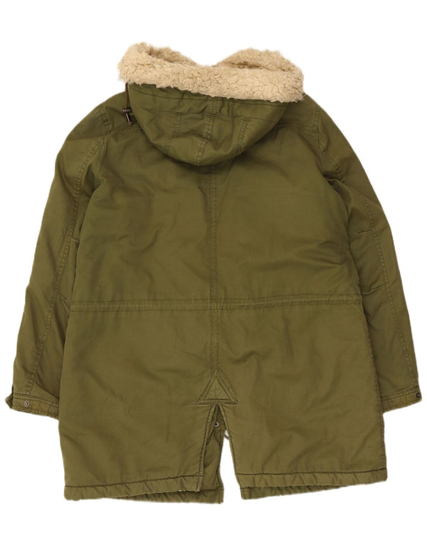 Zara Γυναικείο Μπουφάν Sherpa Parka με κουκούλα UK 18 XL Χακί