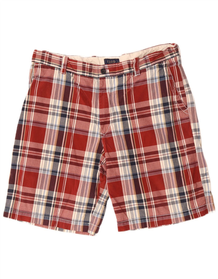Ανδρικό σορτς Chino IZOD W38 XL Red Check Cotton
