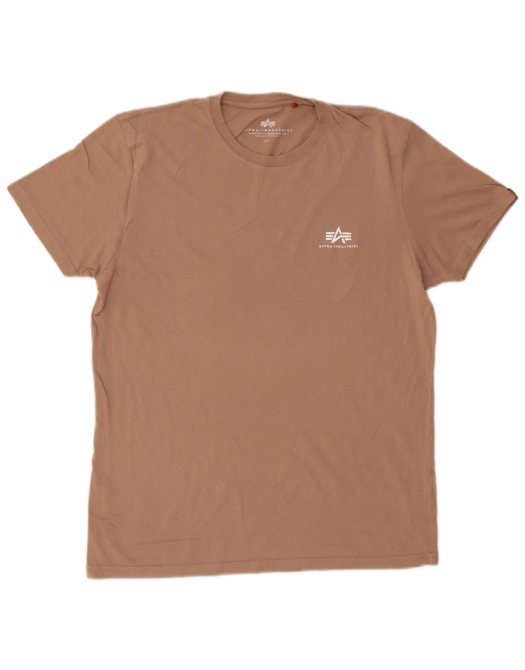 ALPHA INDUSTRIES Mens T-Shirt Top Large Brown Cotton