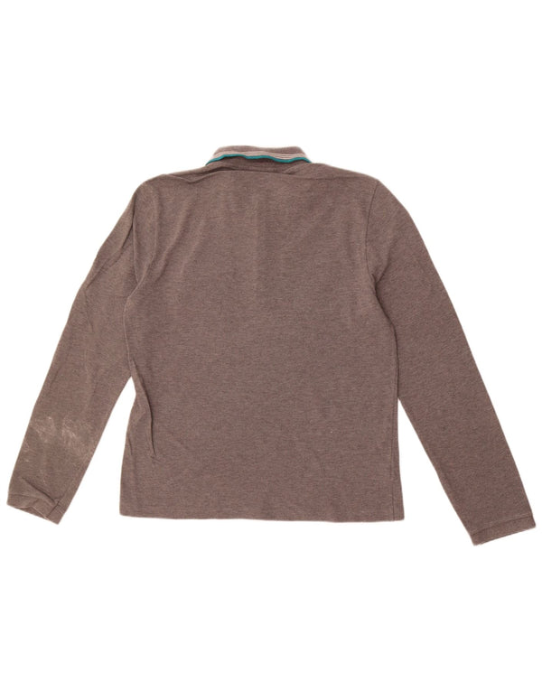 Ανδρικό μακρυμάνικο μπλουζάκι πόλο Lacoste, Μέγεθος 4, Μεσαίο γκρι βαμβακερό