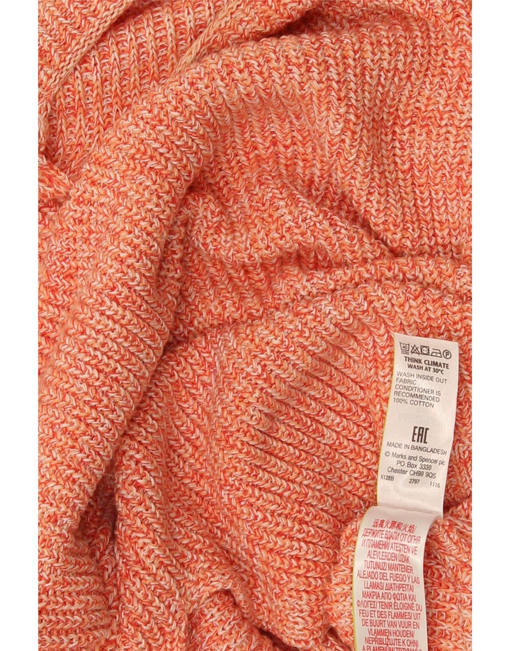 Marks & Spencer Γυναικείο πουλόβερ με λαιμόκαυστο UK 14 Medium Orange Flecked
