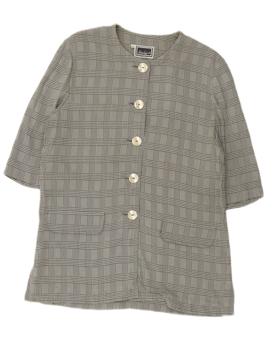 LUISA SPAGNOLI Γυναικείο μπουφάν Blazer 3/4 μανίκι IT 46 Large Green Check