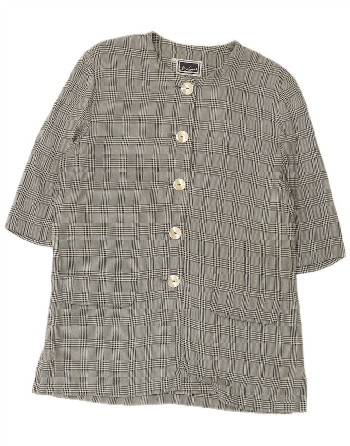 LUISA SPAGNOLI Γυναικείο μπουφάν Blazer 3/4 μανίκι IT 46 Large Green Check