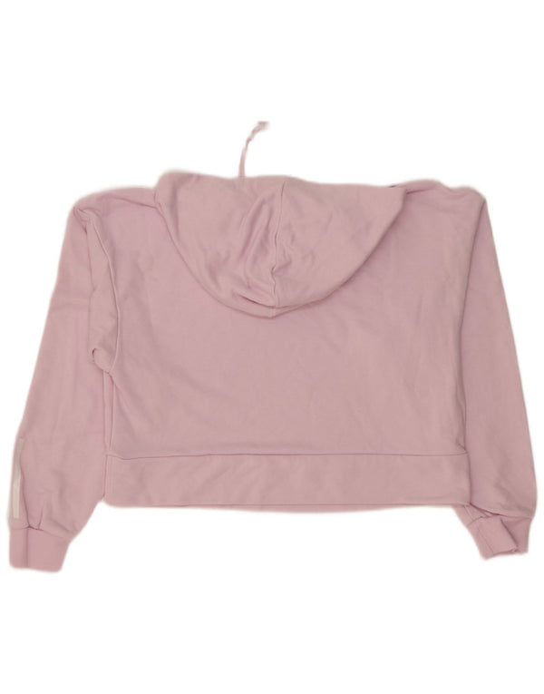 Adidas Γυναικεία κουκούλα με κουκούλα με κουκούλα UK 12/14 μεσαίο βαμβακερό ροζ