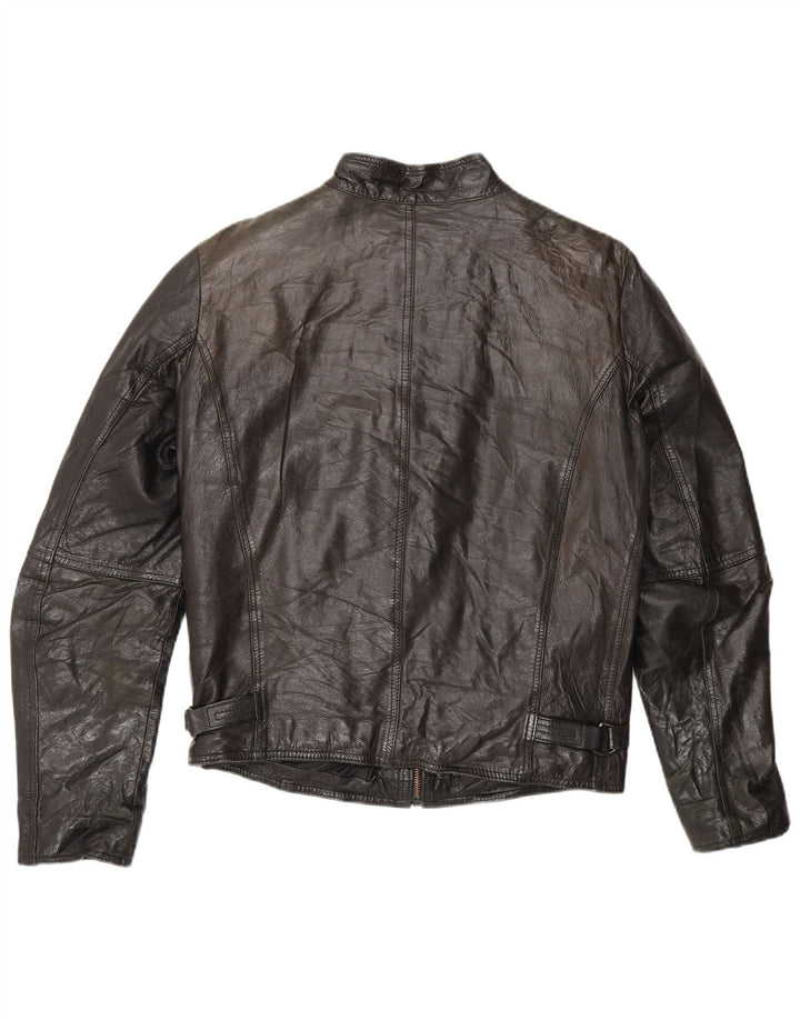 Rifle Γυναικείο Δερμάτινο Σακάκι Racer Uk 14 Medium Μαύρο