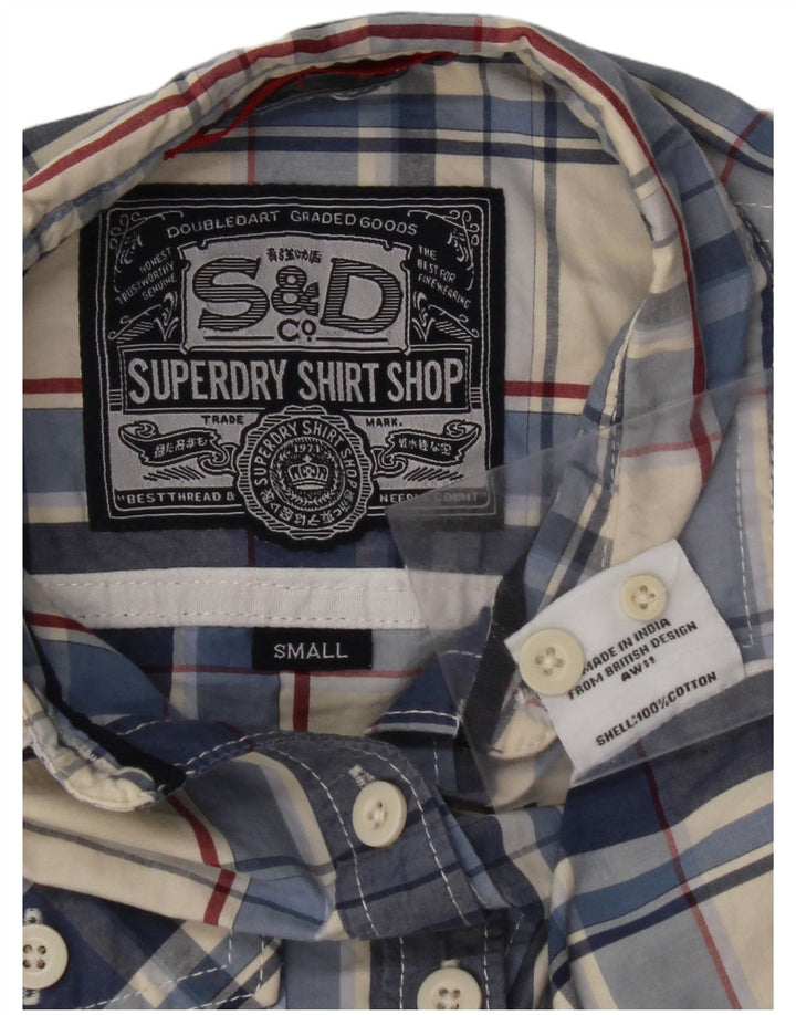 Γυναικείο πουκάμισο SUPERDRY UK 10 Small Blue Check Cotton