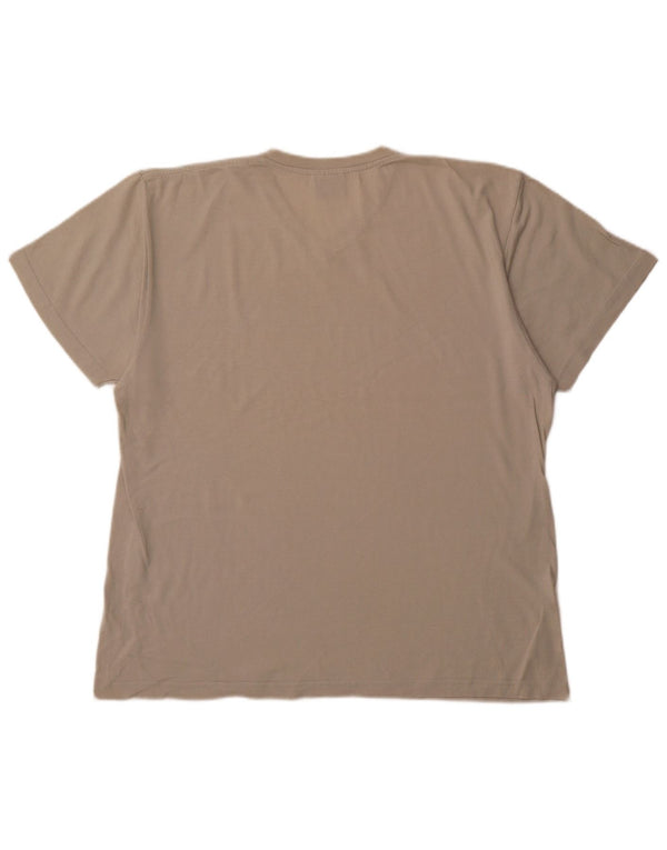 Champion Womens T-Shirt Top UK 18 XL Beige Cotton