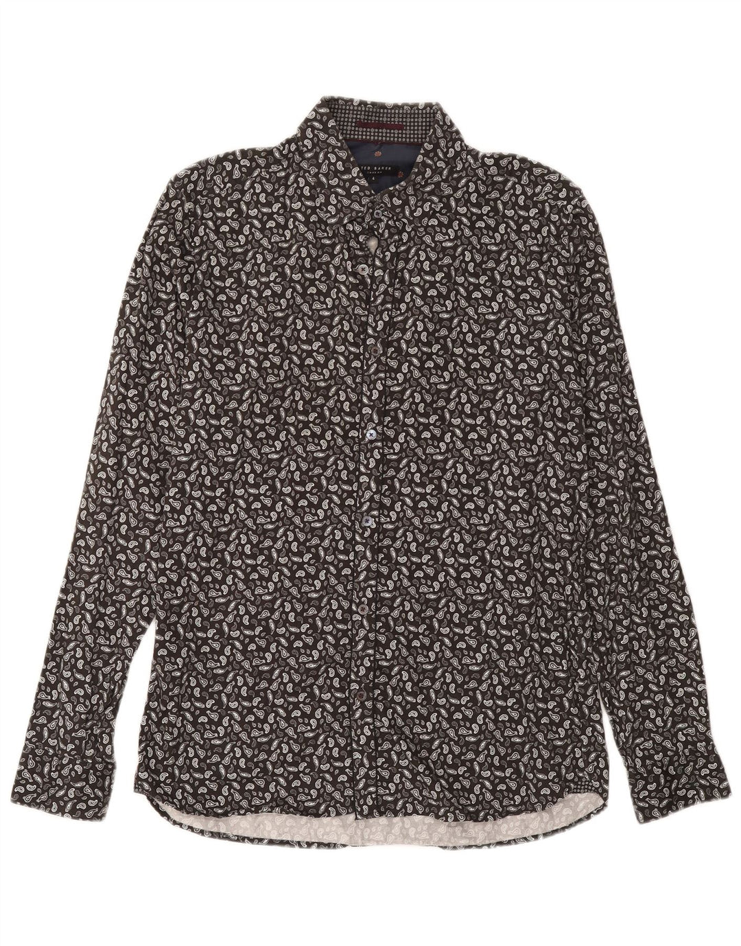 Ανδρικό πουκάμισο Ted Baker Size 4 Large Grey Paisley Cotton