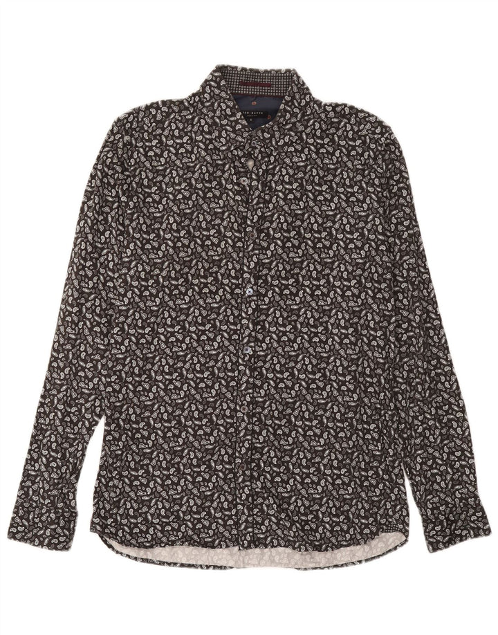 Ανδρικό πουκάμισο Ted Baker Size 4 Large Grey Paisley Cotton