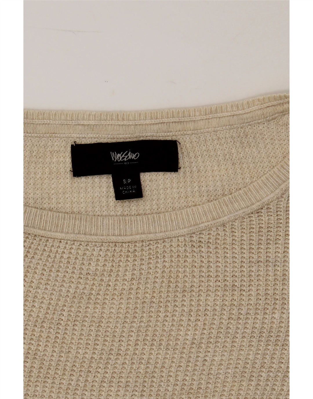 MOSSIMO Womens Oversized Boat Neck Jumper Sweater UK 10 Small Beige Nylon Vintage Mossimo and Second-Hand Mossimo from Messina Hembry 