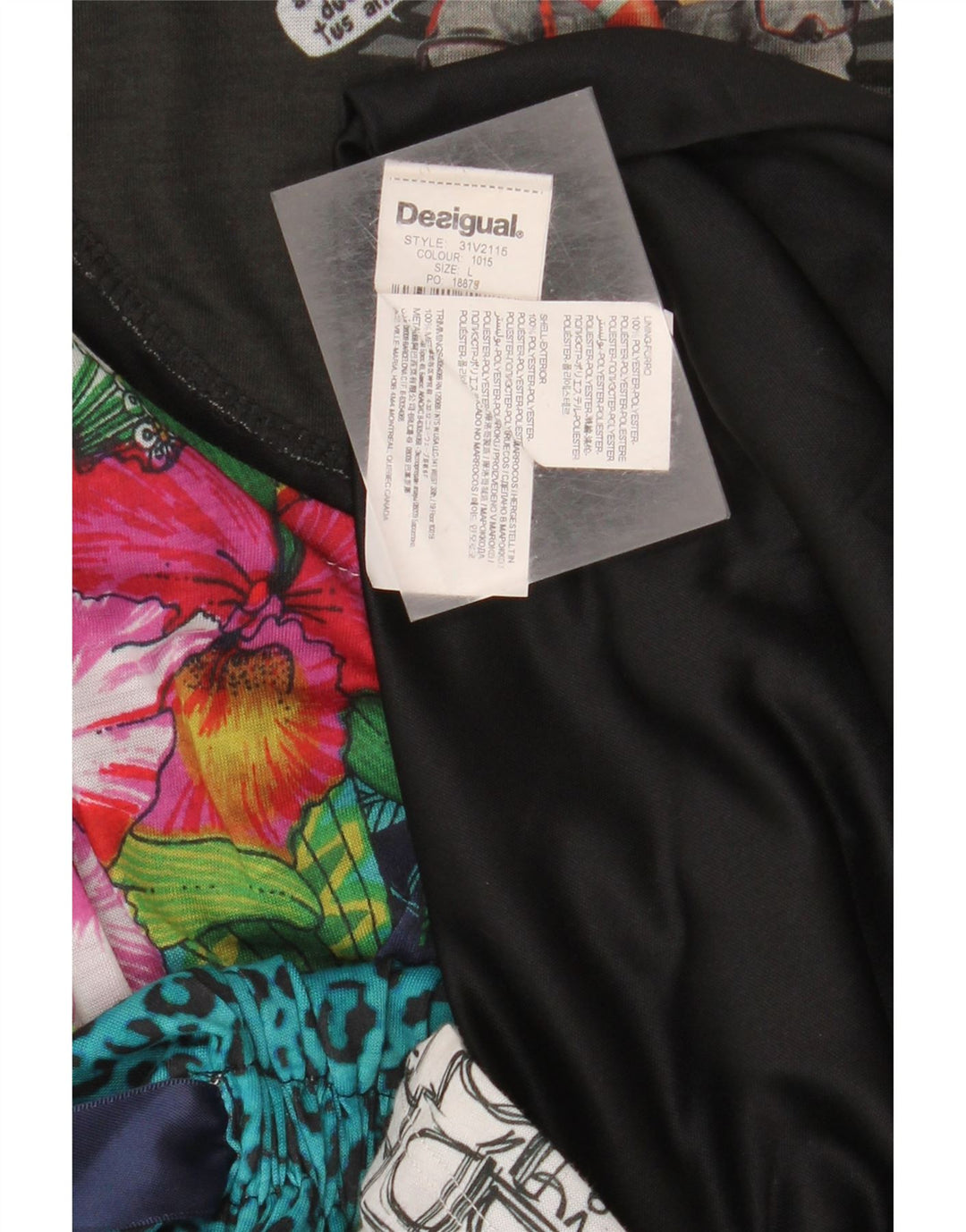 Desigual Γυναικείο Graphic Basic Φόρεμα UK 14 Μεγάλο πολύχρωμο πολυεστέρα