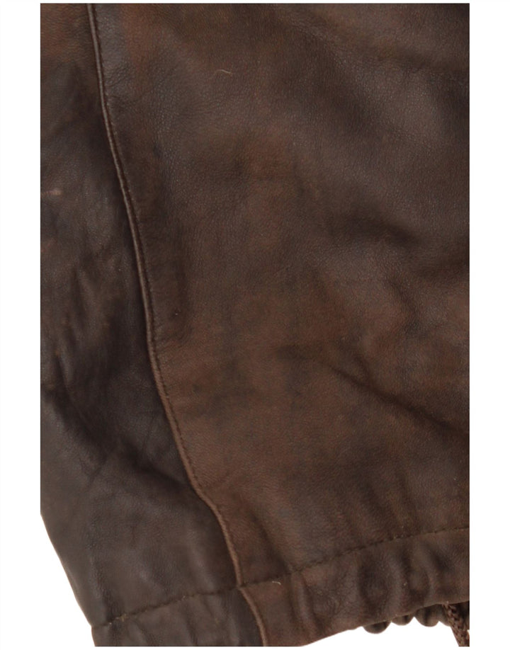 VINTAGE Γυναικείο Δερμάτινο Παλτό EU 38 Δερμάτινο Μεσαίο Καφέ