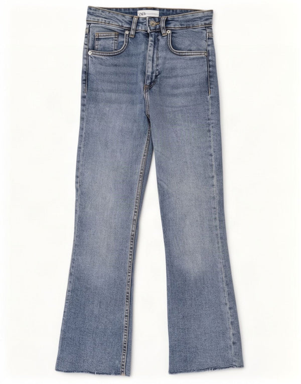 Zara Womens Flared Jeans EU 34 2XS W24 L26 Blue
