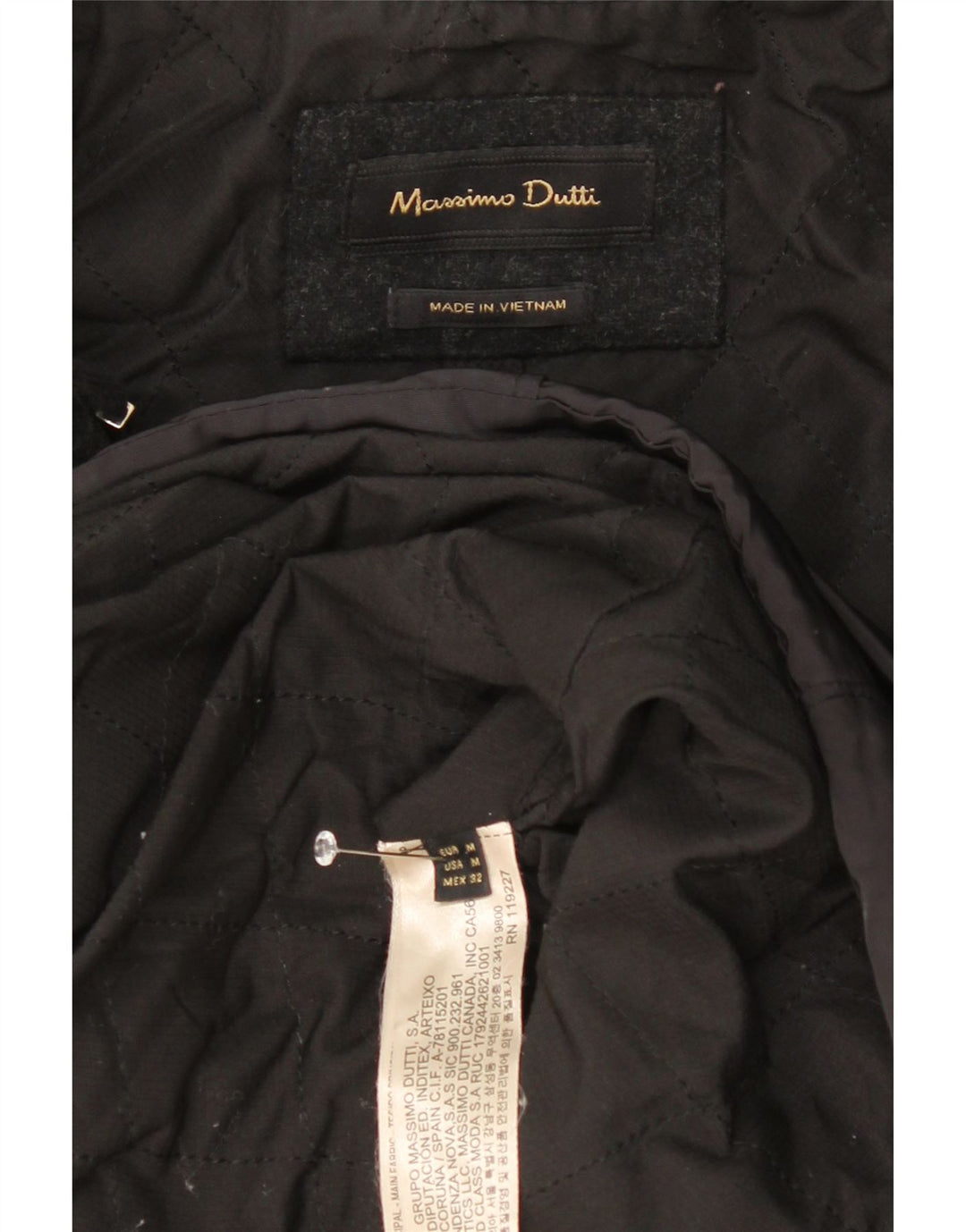 Massimo Dutti Γυναικείο παλτό αντιανεμικό UK 14 Medium Navy Blue Colourblock