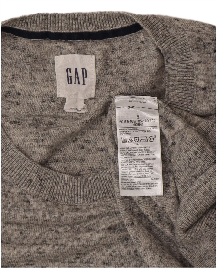 Ανδρικό πουλόβερ Gap Crew Neck, Βαμβακερό μεγάλο γκρι