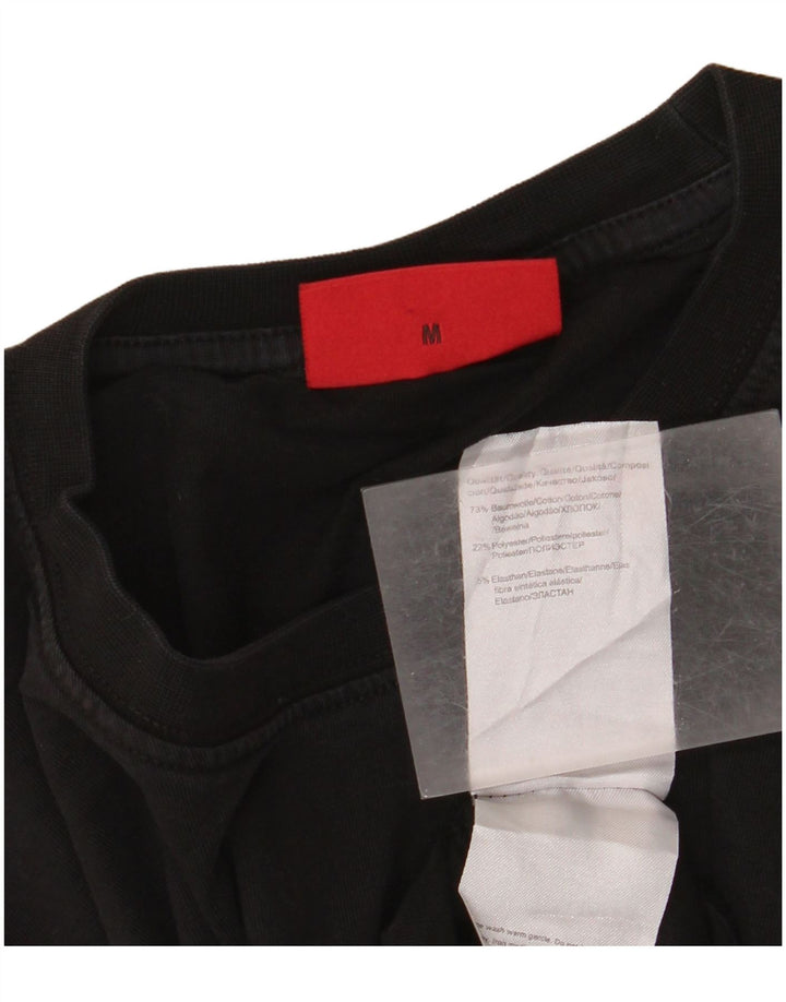 Ανδρικό γραφικό T-Shirt Hugo Boss Τοπ μεσαίο μαύρο βαμβακερό