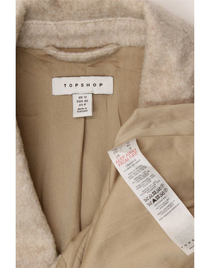 Topshop Γυναικείο σακάκι με 3 κουμπιά UK 12 Medium Beige Polyester