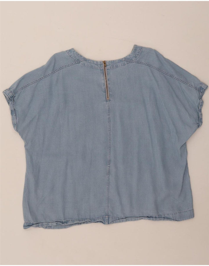 MARKS & SPENCER Γυναικεία τζιν μπλούζα Top UK 20 2XL Blue Lyocell