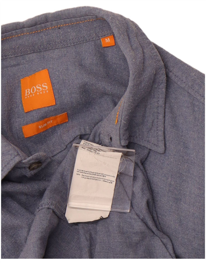 Ανδρικό πουκάμισο HUGO BOSS Slim Fit, μεσαίο μπλε βαμβακερό