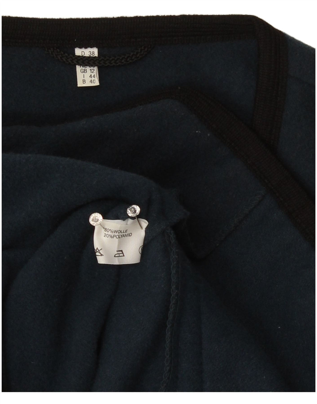 Vintage γυναικεία ζακέτα πουλόβερ UK 12 Medium Navy Blue Wool