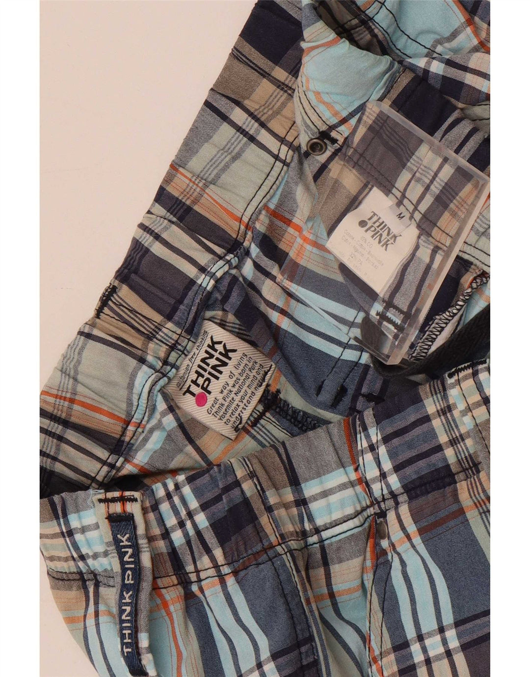 Think Pink Ανδρικό παντελόνι Chino Loose Fit Medium W30 L29 Πολύχρωμο Check