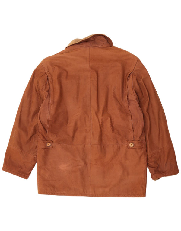Vintage Ανδρικό Δερμάτινο Μπουφάν IT 50 Large Brown Colourblock