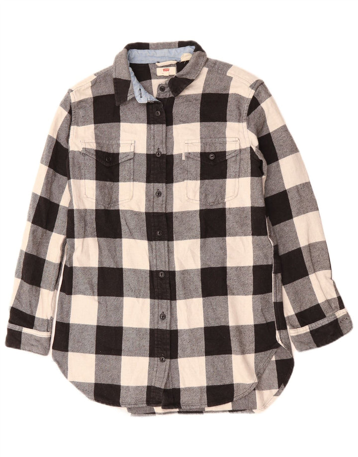 Γυναικείο φανελένιο πουκάμισο Levi's UK 10 Small Black Check Cotton