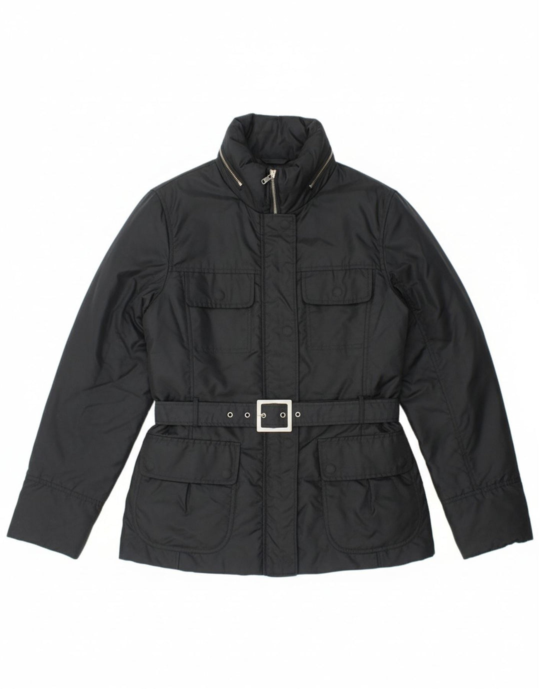 BENETTON Womens Padded Jacket IT 46 Large Black Polyamide