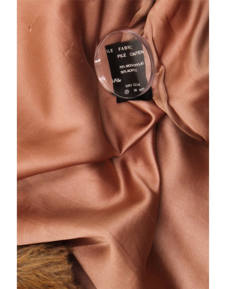 Vintage γυναικείο μπουφάν με ψεύτικη γούνα EU 38 Μεσαίο καφέ Modacryl