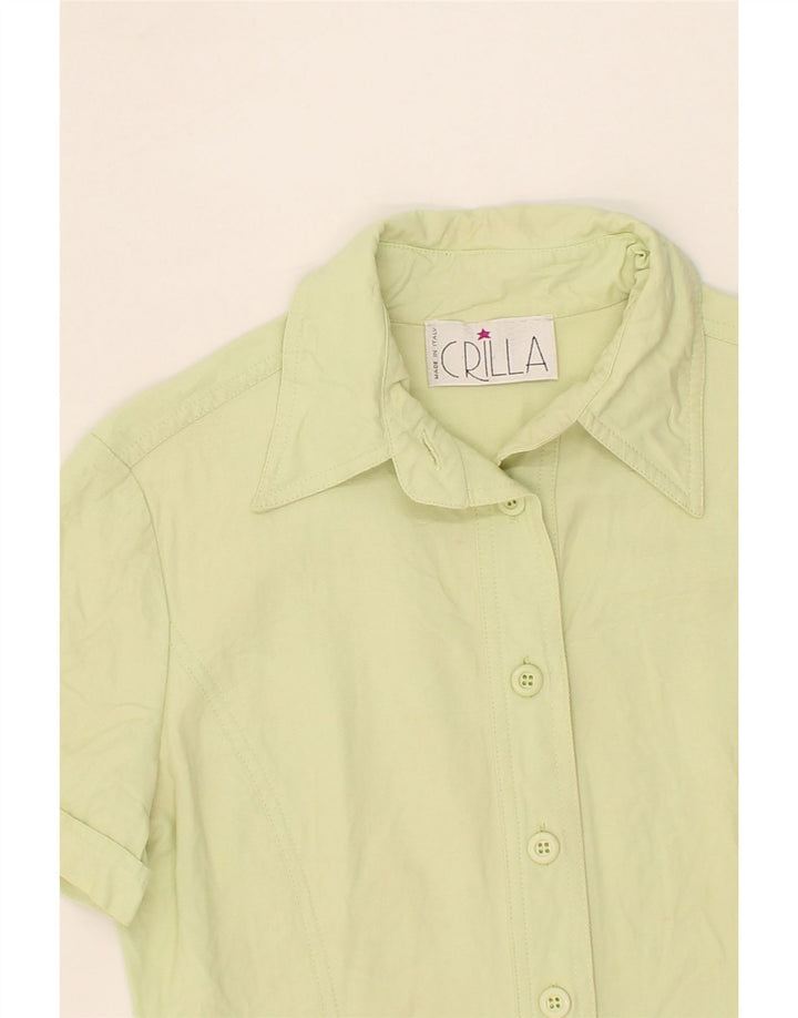 VINTAGE Womens Polo Dress IT 42 Medium Green Viscose Vintage Vintage and Second-Hand Vintage from Messina Hembry 