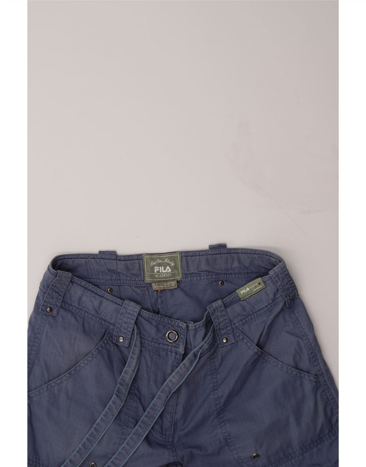 FILA Womens Casual Shorts UK 10 Small W30  Blue Check Vintage Fila and Second-Hand Fila from Messina Hembry 