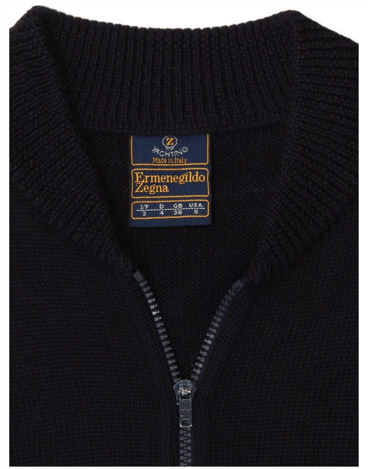 ERMENEGILDO ZEGNA Ανδρική ζακέτα πουλόβερ UK 36 Small Navy Blue Virgin Wool