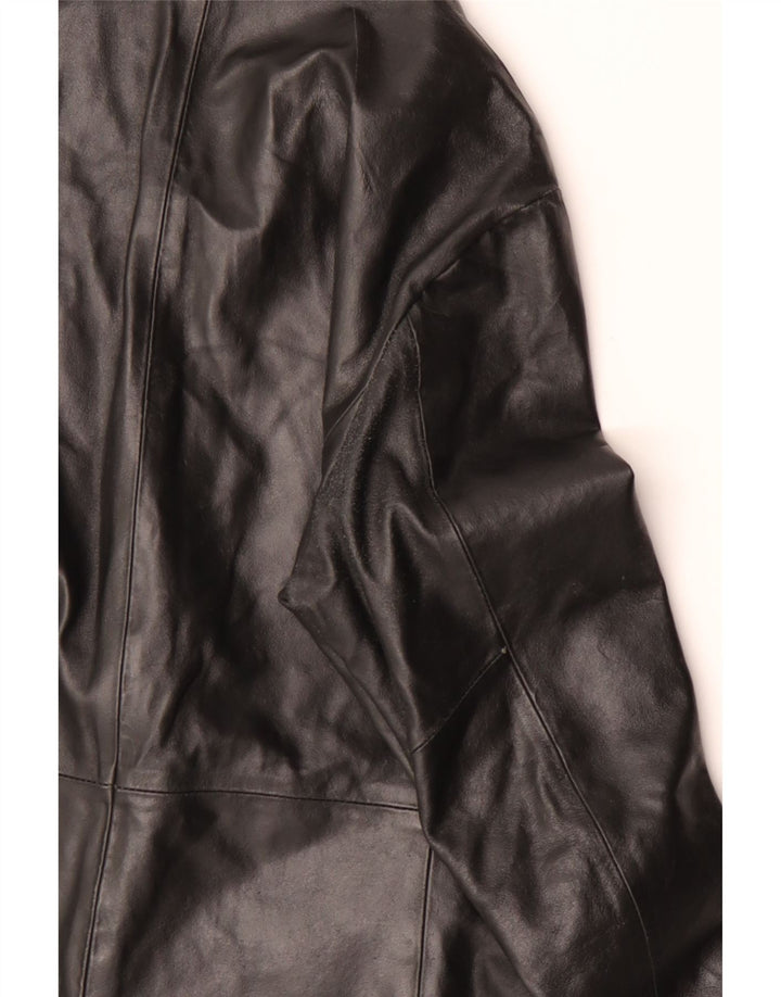 VINTAGE Ανδρικό Δερμάτινο Παλτό UK 36 Small Black Leather