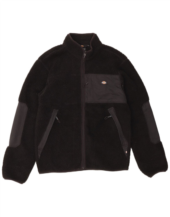 Dickies Mens Fleece Jacket UK 38 Medium Black Colourblock Polyester