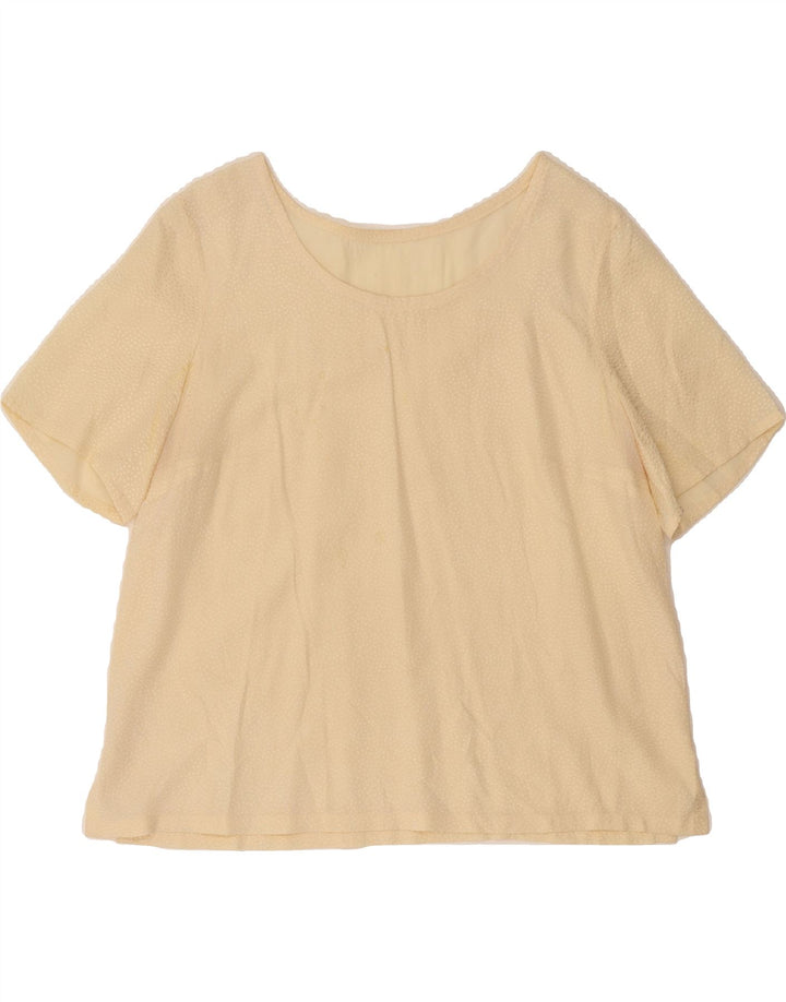 VINTAGE Womens Blouse Top UK 14 Medium Beige Spotted Vintage Vintage and Second-Hand Vintage from Messina Hembry 