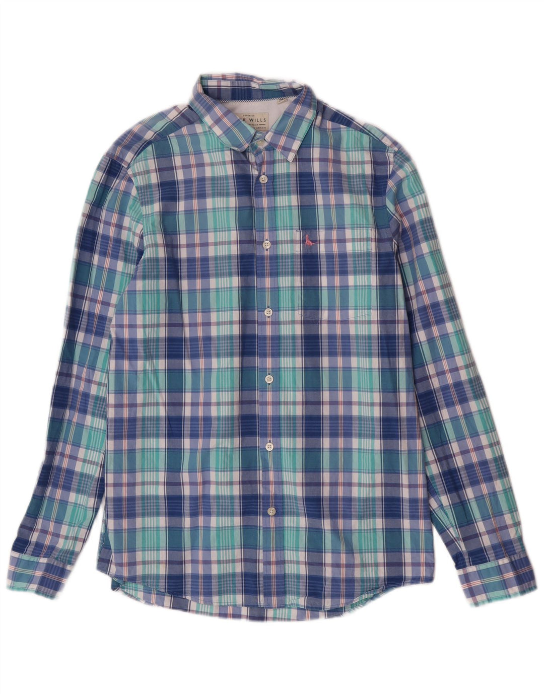 Jack Wills Ανδρικό πουκάμισο Classic Fit Small Blue Check Cotton
