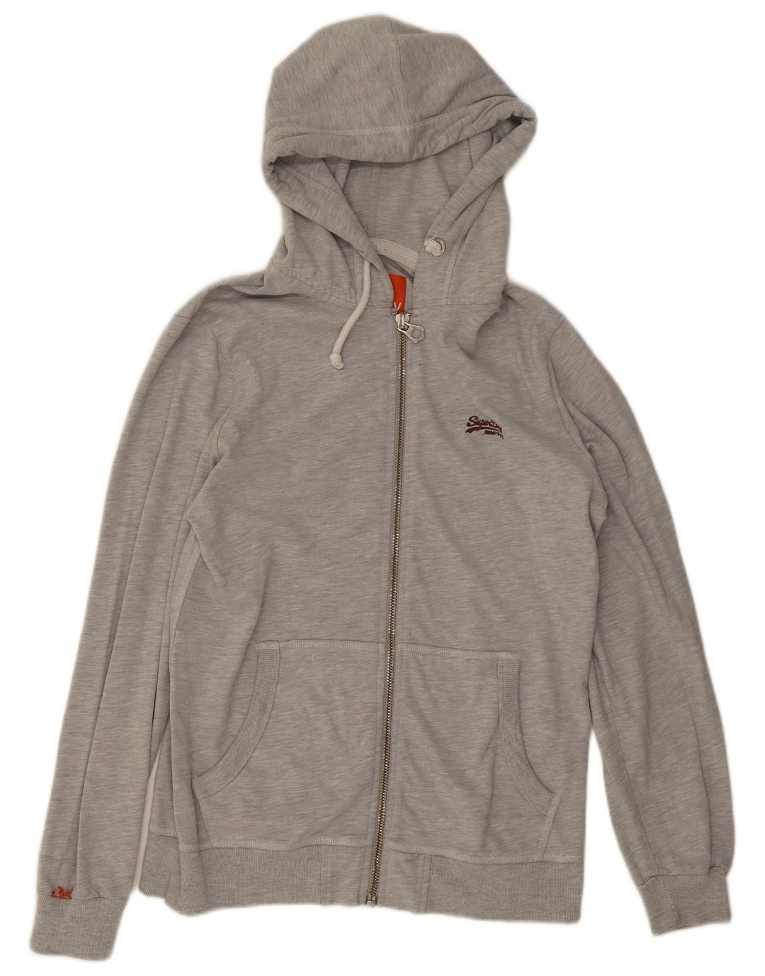 Ανδρικό πουλόβερ με κουκούλα με φερμουάρ Superdry Βαμβακερό μεσαίο γκρι